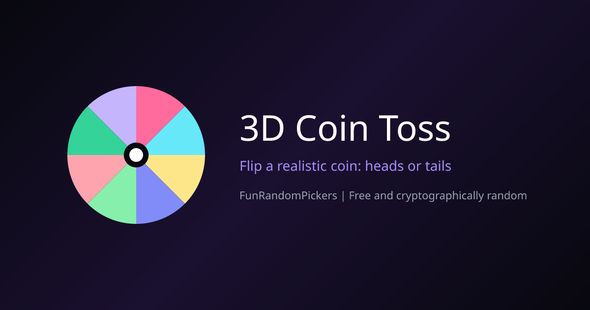 3D Coin Toss — FunRandomPickers — FunRandomPickers