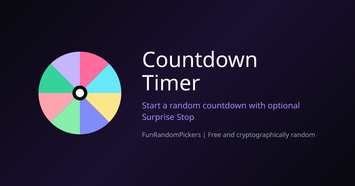 Random Countdown Timer — FunRandomPickers — FunRandomPickers