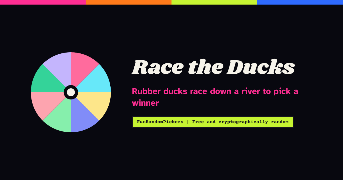 Virtual Duck Race Name Picker | FunRandomPickers