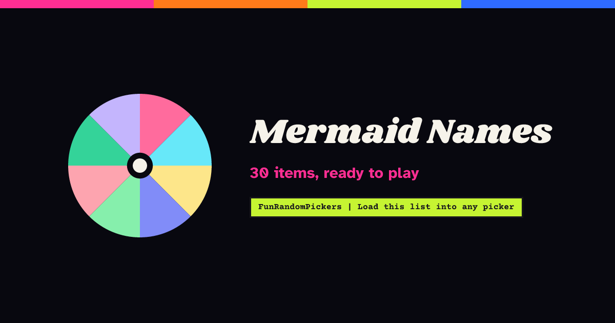 Mermaid Names | FunRandomPickers
