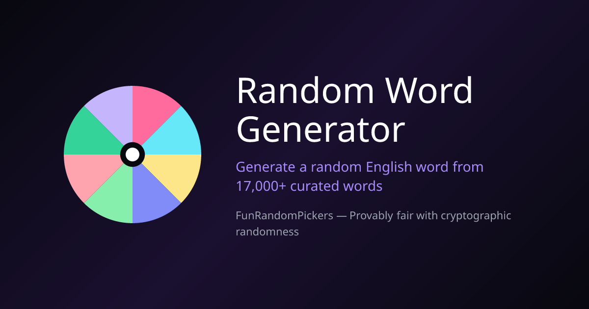 Random Word Generator — FunRandomPickers — FunRandomPickers